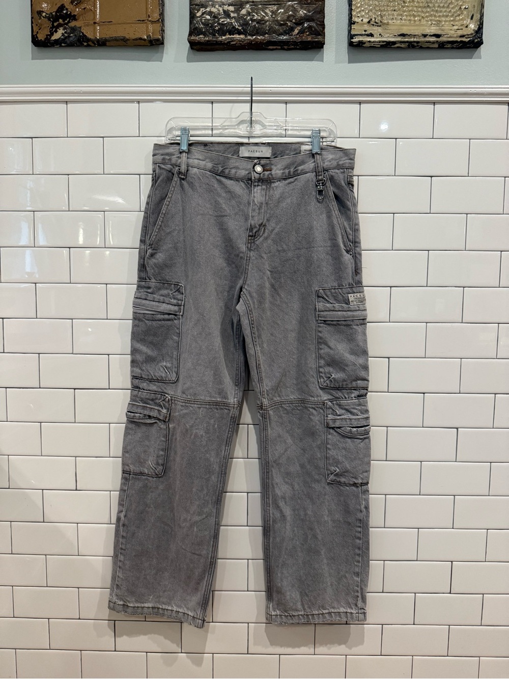 PacSun Gray Cargo Jeans with Utility Pockets